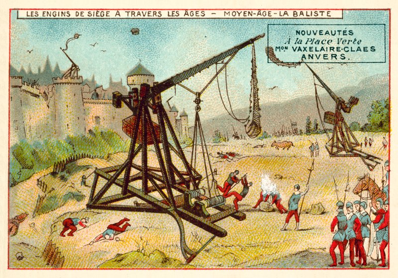Medieval trebuchet (chromolitho) 作者 欧洲学校