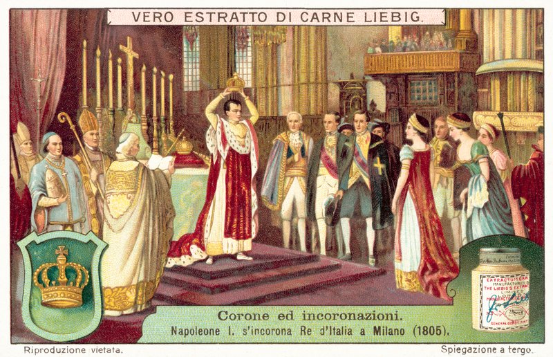 Napoleon Bonaparte crowning himself King of Italy at Milan 作者 欧洲学校