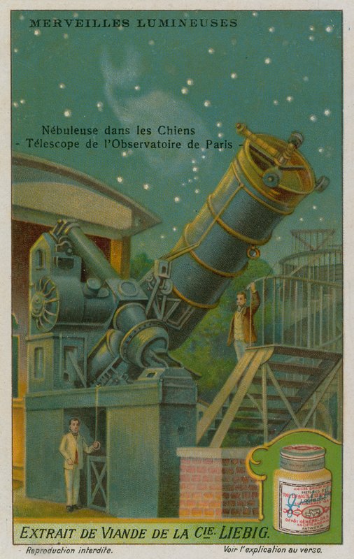 狩猎犬星座中的星云和巴黎天文台的望远镜 作者 欧洲学校