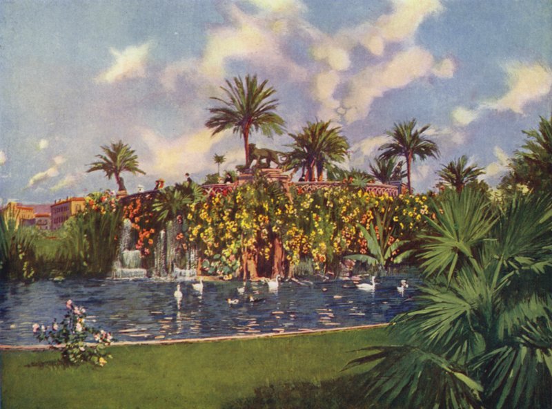 尼斯，La Grotte du Jardin Public（彩色石版画） 作者 欧洲学校