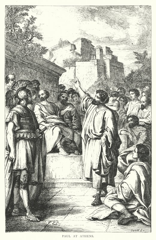 Paul at Athens (engraving) 作者 欧洲学校