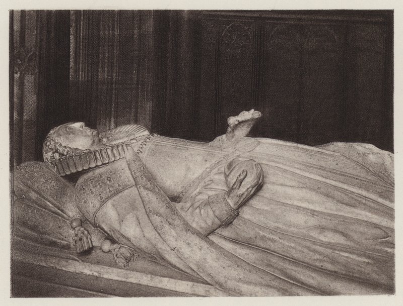 威斯敏斯特大教堂伊丽莎白女王之墓（石版画） 作者 欧洲学校