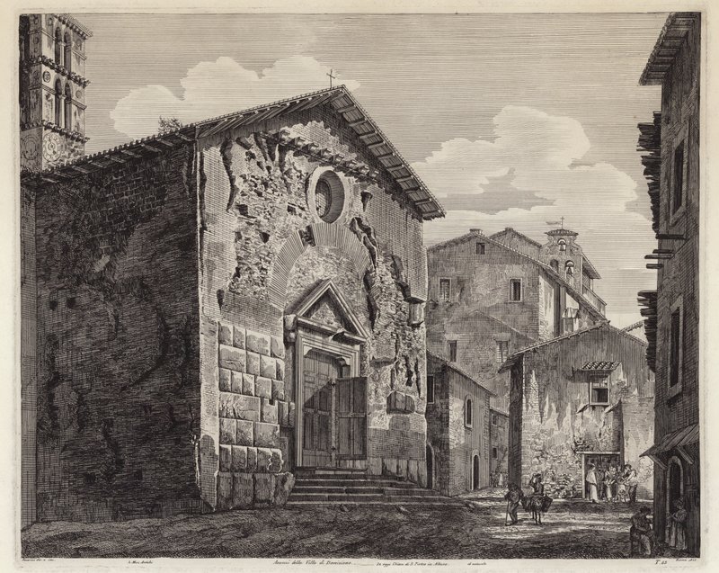 Remants of the Villa of Domitian, Rome, Italy (engraving) 作者 欧洲学校