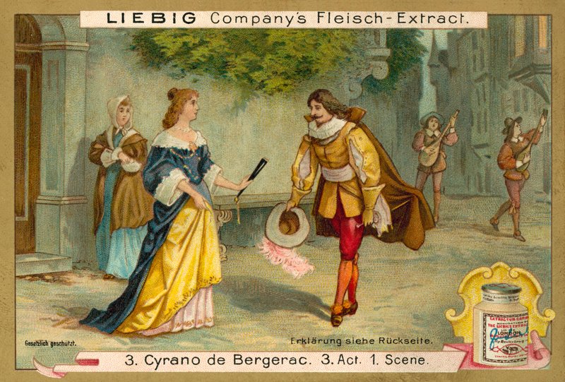 Scene from Cyrano de Bergerac (chromolitho) 作者 欧洲学校