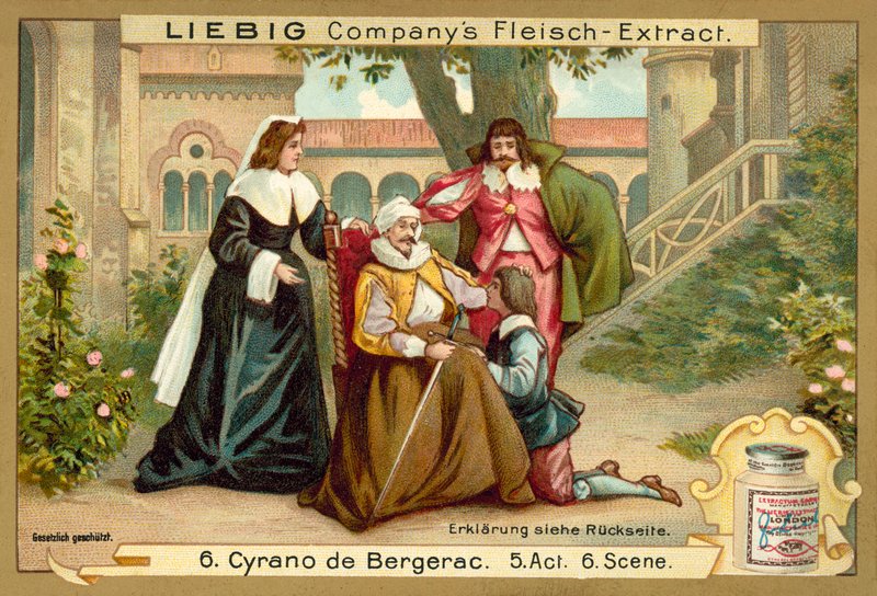 Scene from Cyrano de Bergerac (chromolitho) 作者 欧洲学校