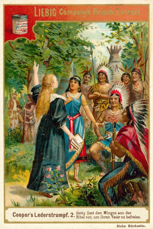 Scene from The Deerslayer, by James Fenimore Cooper (chromolitho) 作者 欧洲学校