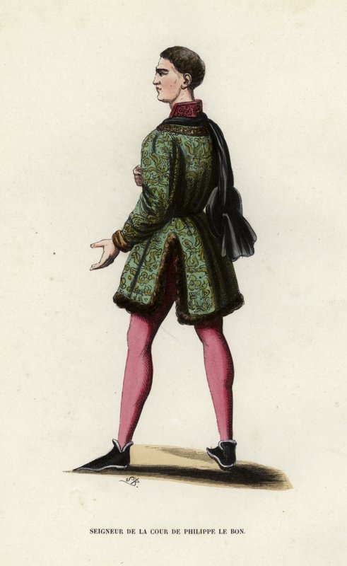 Seigneur De La Cour De Philippe Le Bon（彩绘版画）。 作者 欧洲学校