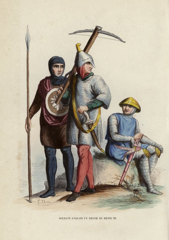Soldats Anglais Du Regne De Henri III (coloured engraving) 作者 欧洲学校