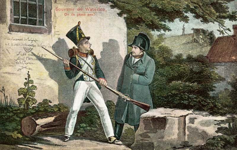 Souvenir de Waterloo (colour litho) 作者 欧洲学校