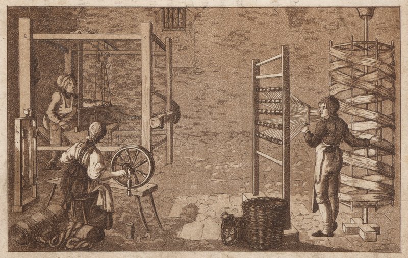 Spinning and weaving (litho) 作者 欧洲学校