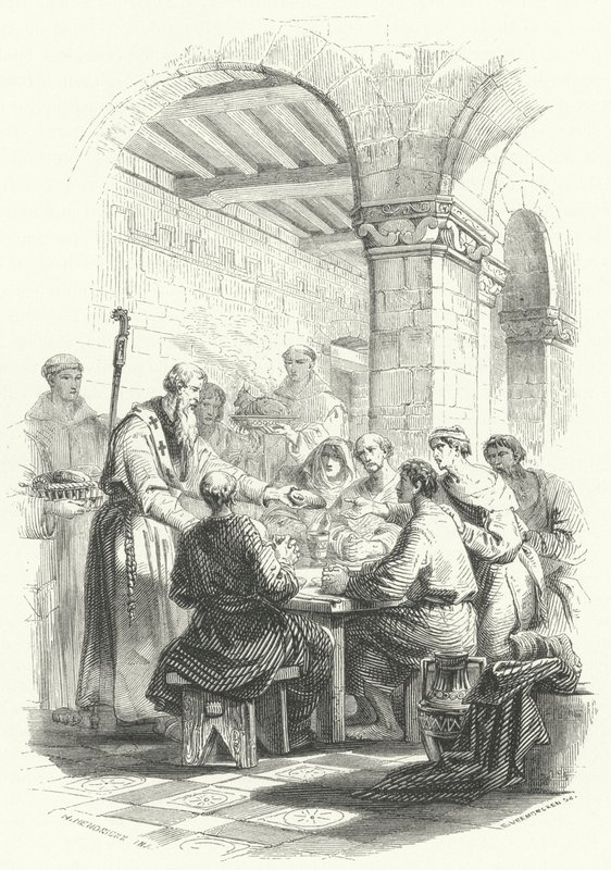 St Eligius 为穷人提供食物（雕刻） 作者 欧洲学校