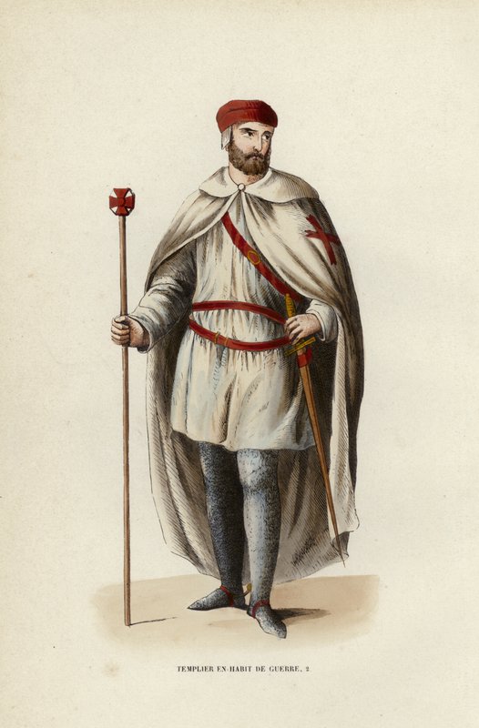 Templier En Habit De Guerre (coloured engraving) 作者 欧洲学校