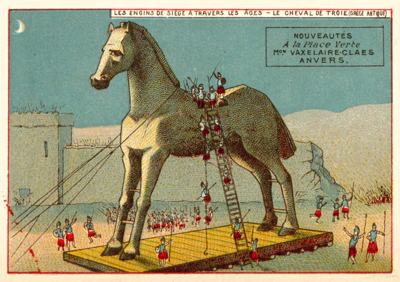 The Trojan Horse (chromolitho) 作者 欧洲学校