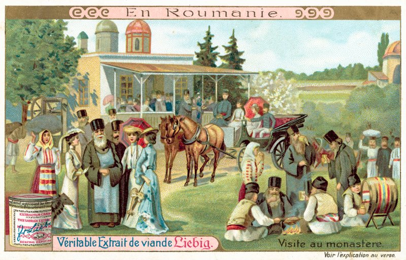 Visit to a monastery in Romania (chromolitho) 作者 欧洲学校