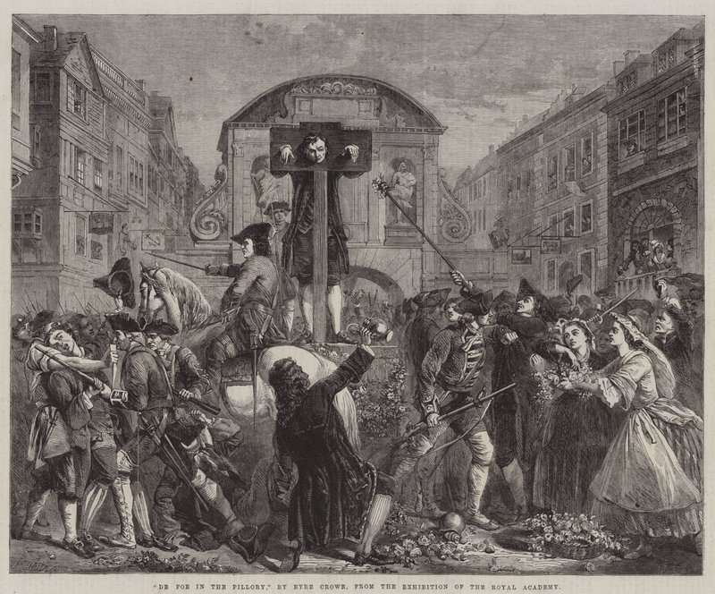 De Foe in the Pillory，来自皇家学院的展览 作者 艾尔·克洛（Eyre Crowe）