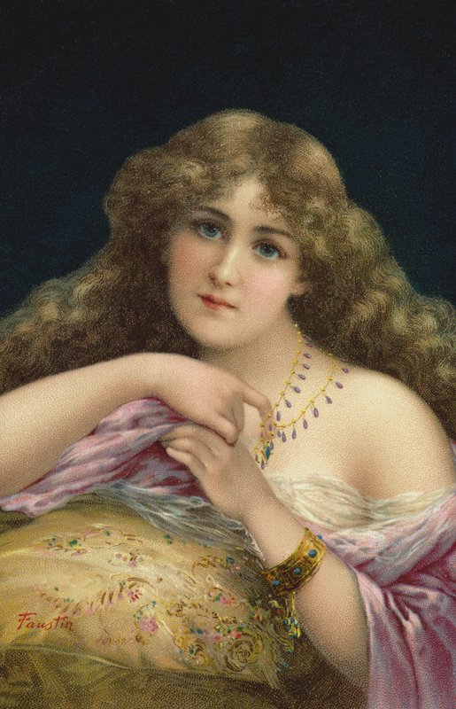 一名年轻女子的画像 作者 浮士德b.1847年生浮士德b.1847年生