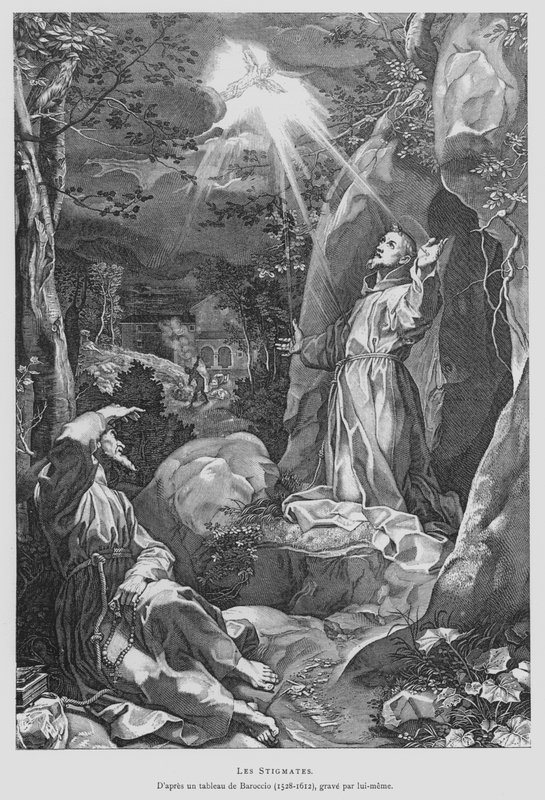 阿西西的圣方济各接受圣痕 作者 Federico Fiori (after) Barocci 或 Baroccio