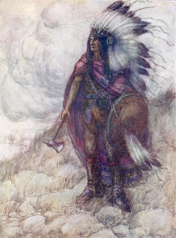 红皮人酋长 "大大小小豹"（彩色石版画） 作者 弗洛拉·怀特