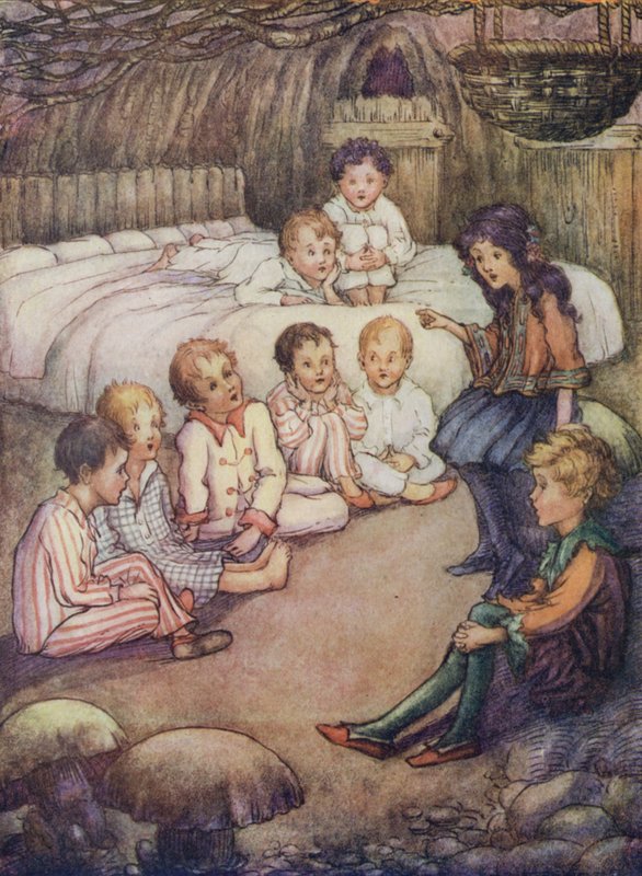 温迪讲故事的林中小屋（彩色石版画） 作者 弗洛拉·怀特