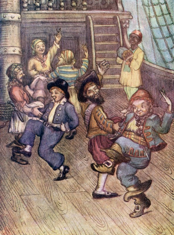 Yo-Ho，海盗在唱歌（彩色石版画） 作者 弗洛拉·怀特