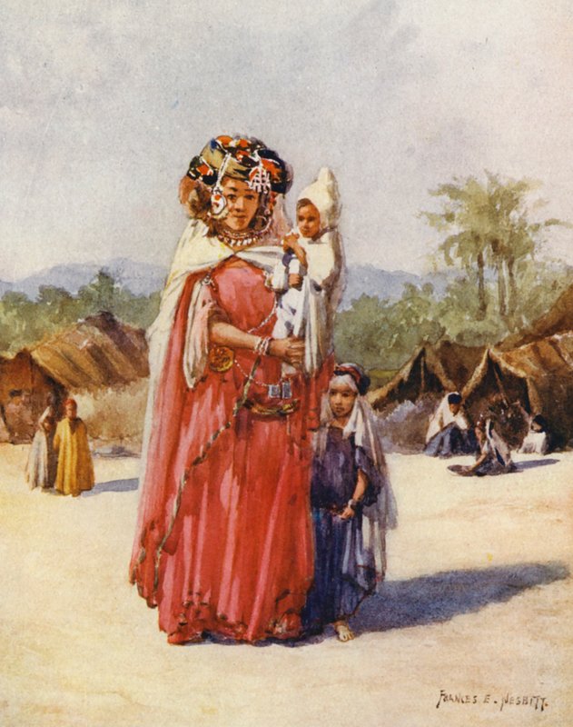 一位比斯克拉妇女（彩色石版画） 作者 弗朗西斯·内斯比特