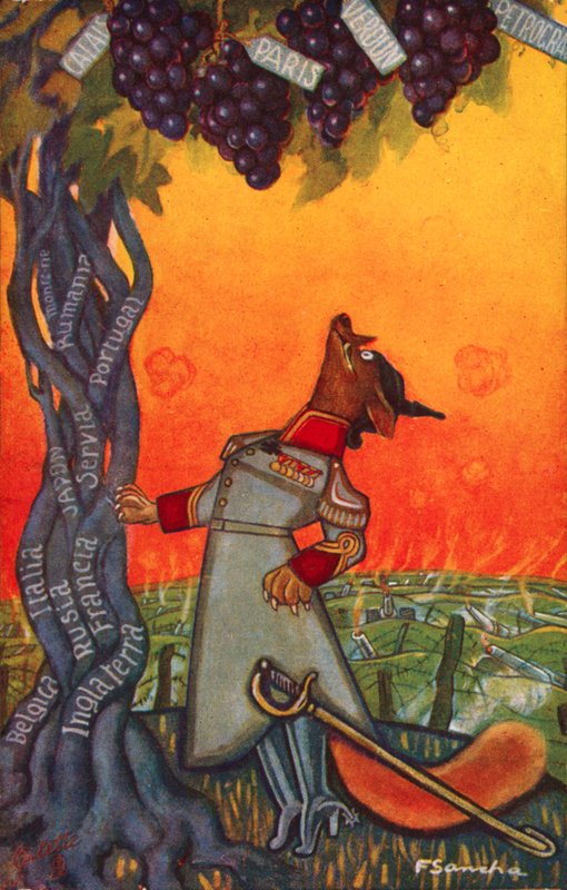 狐狸和葡萄》（彩色石版画） 作者 Francisco Sancha y Lengo