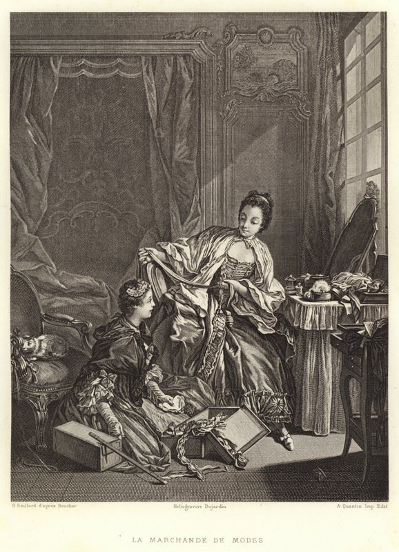 La Marchande de Modes（雕版画 作者 弗朗索瓦（后）布歇