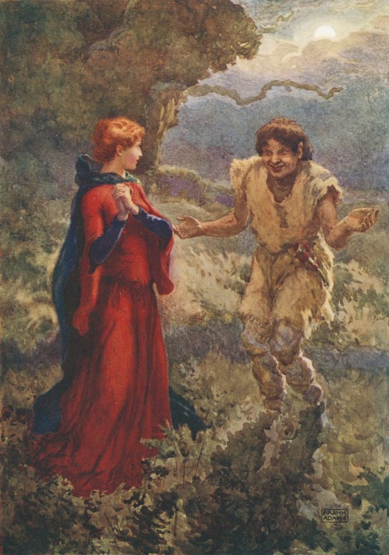 Comus in the Woods，来自Comus by John Milton 作者 弗兰克·亚当斯