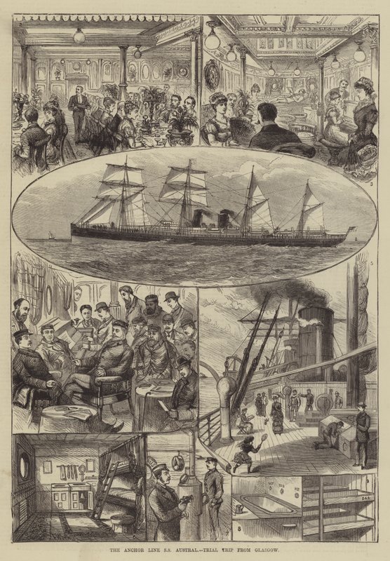 Anchor Line SS Austral，格拉斯哥的试飞 作者 弗兰克沃特金斯