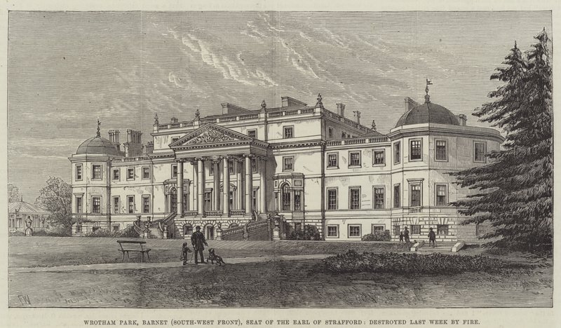 Wrotham Park，Barnet（西南战线），斯特拉福德伯爵的所在地，上周被火摧毁 作者 弗兰克沃特金斯