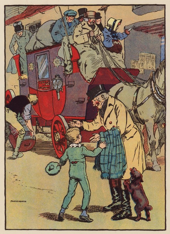 曾祖父乘坐驿车（彩色石版画） 作者 弗兰克·亚当斯