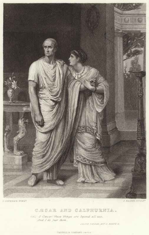 Caesar和Calphurnia，Julius Caesar，Act II，Scene II 作者 弗兰克·迪克塞
