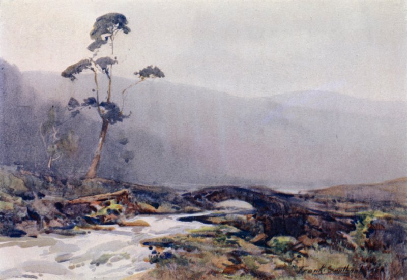 A Moorland Stream (colour litho) 作者 弗兰克·索斯盖特