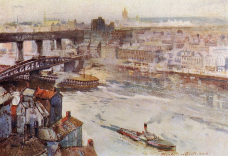 Newcastle-on-Tyne (colour litho) 作者 弗兰克·索斯盖特