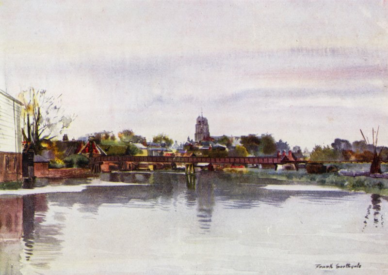 Norfolk Broads: Beccles (colour litho) 作者 弗兰克·索斯盖特