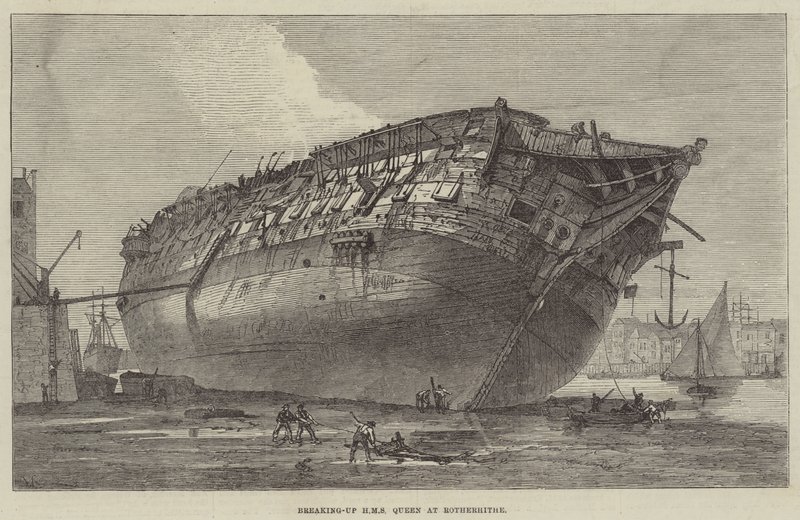 在Rotherhithe打破HMS女王 作者 弗兰克沃特金斯