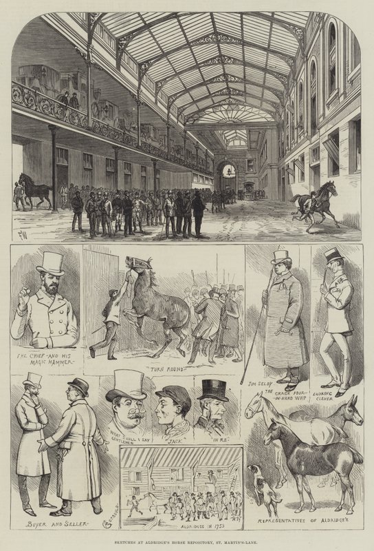 Aldridge&39;s Horse Repository，St Martin&39;s-Lane的草图 作者 弗兰克沃特金斯