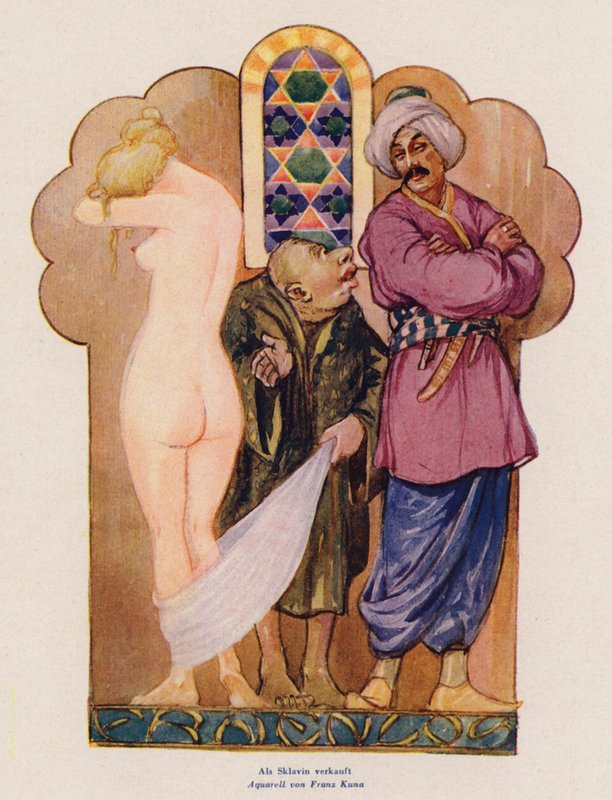 被卖为奴隶的妇女（水彩画） 作者 弗朗兹·库纳
