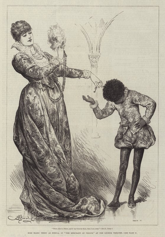 Ellen Terry小姐饰演Portia，在The Merchant of Venice，在Lyceum剧院 作者 弗雷德里克·巴纳德