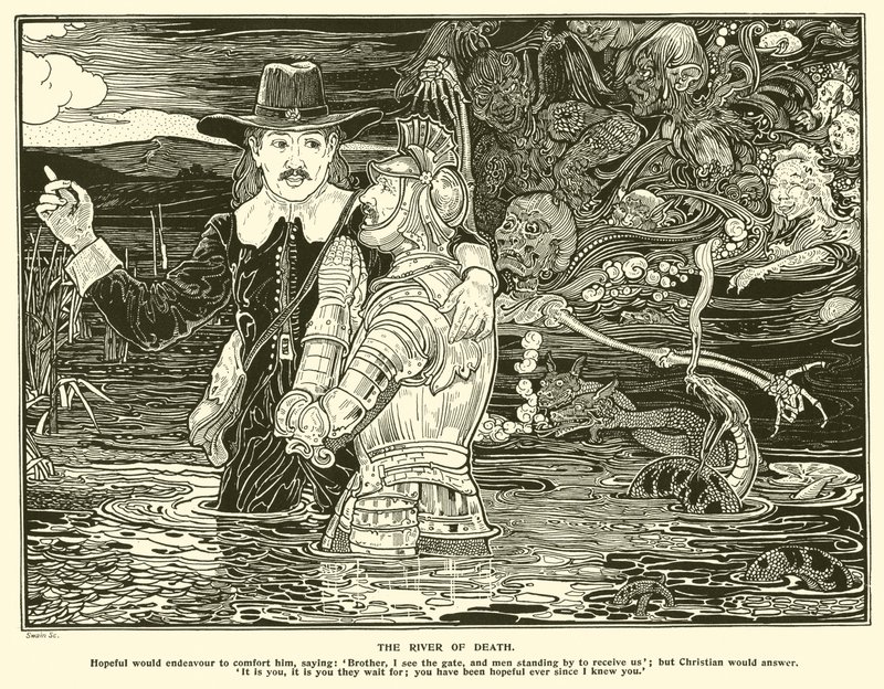 死亡之河（雕版画 作者 弗雷德里克·赫尔滕·莱德（Frederick Hurten Rhead）