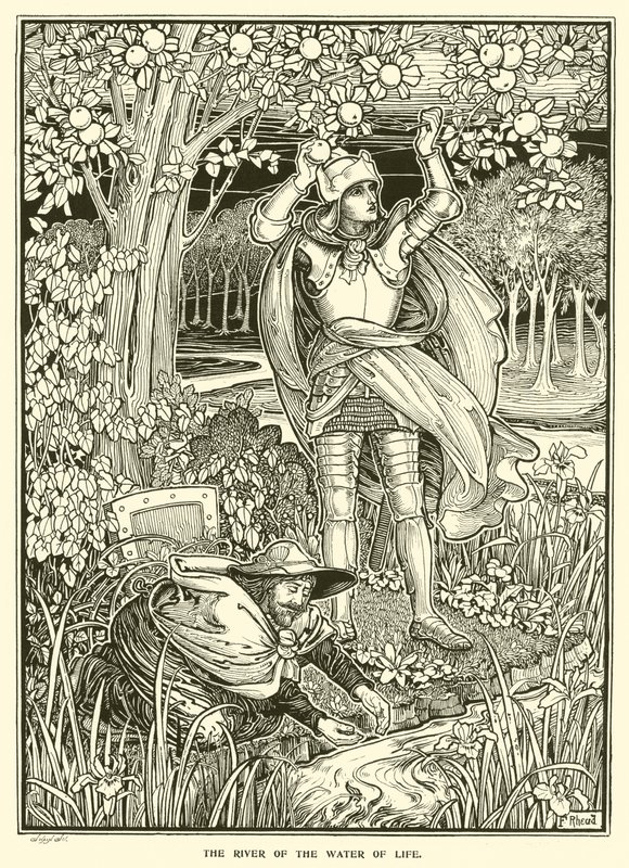 生命之水之河（版画） 作者 弗雷德里克·赫尔滕·莱德（Frederick Hurten Rhead）