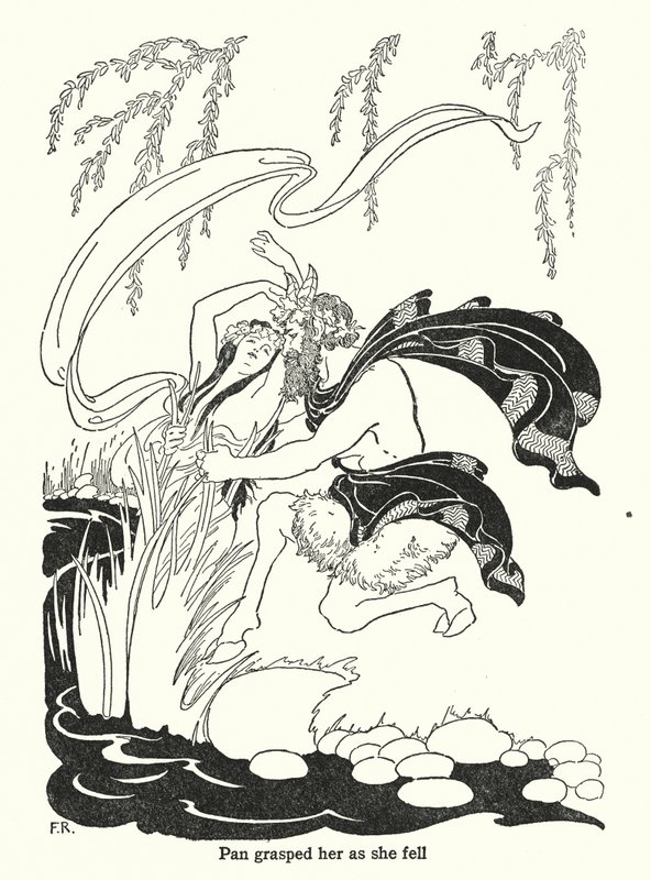 她倒下时，潘抓住了她（石版画） 作者 弗雷德里克·理查森