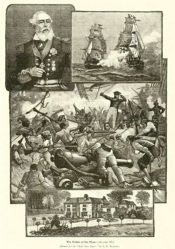舰队之父，海军上将普罗沃-沃利斯爵士（雕刻）。 作者 弗雷德里克·威廉·伯顿