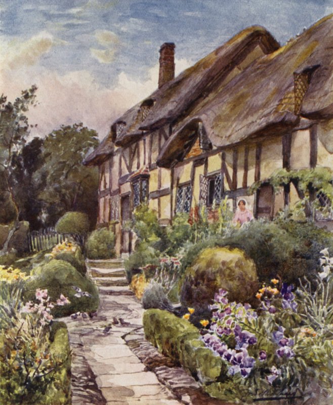 Ann Hathaways Cottage，外观 作者 弗雷德里克·威廉·牛顿·怀特黑德