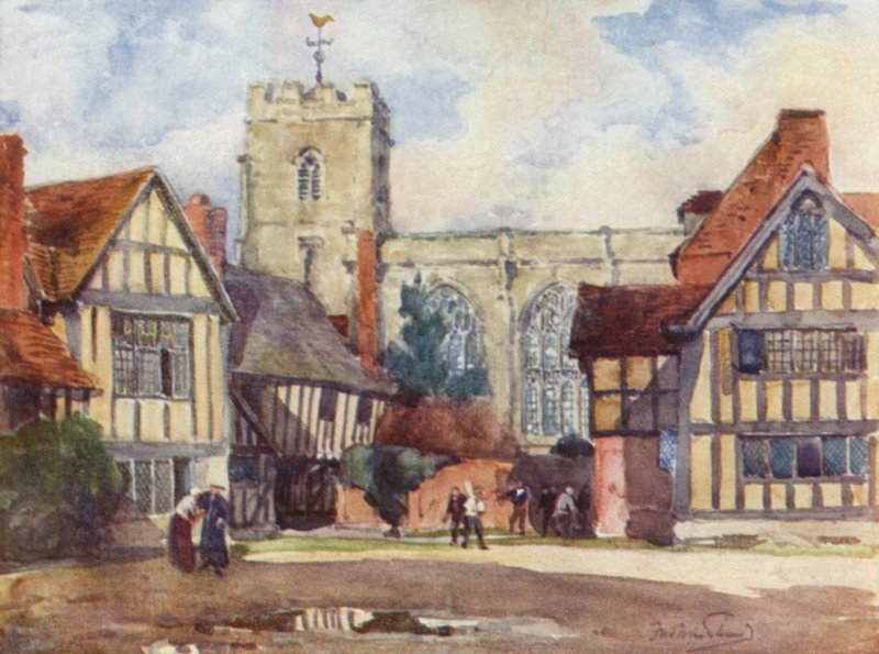 Stratford-on-Avon，The Grammar School 作者 弗雷德里克·威廉·牛顿·怀特黑德
