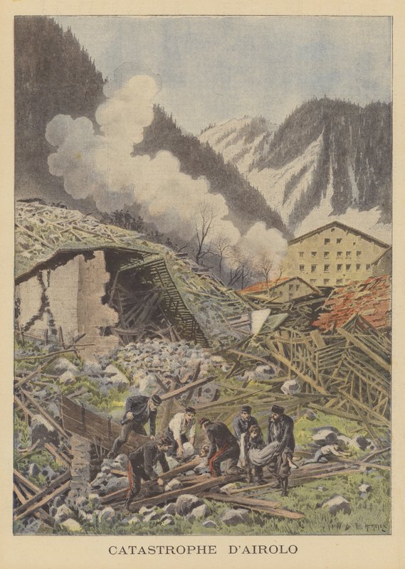 在Airolo，瑞士的灾难性山体滑坡 作者 法语学校