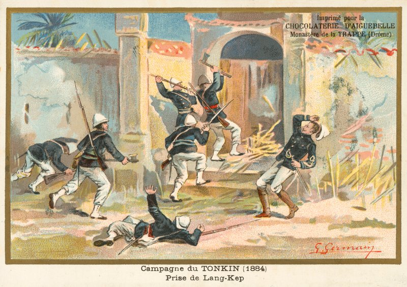 法国士兵捕获Kep，Tonkin，中法战争，1884年 作者 法语学校