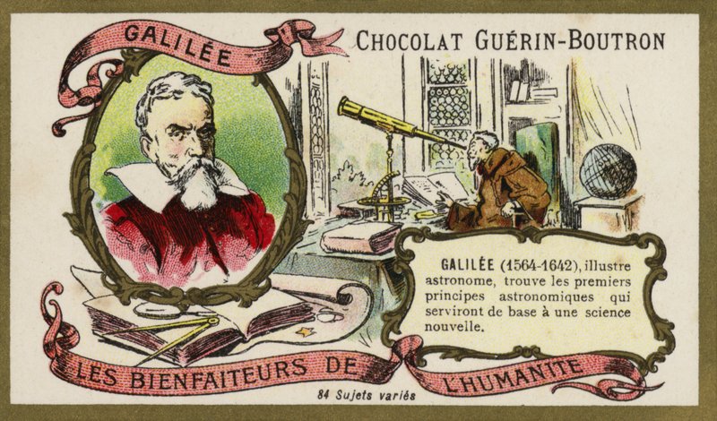Galileo Galilei，意大利物理学家，数学家和天文学家（chromolitho） 作者 法语学校