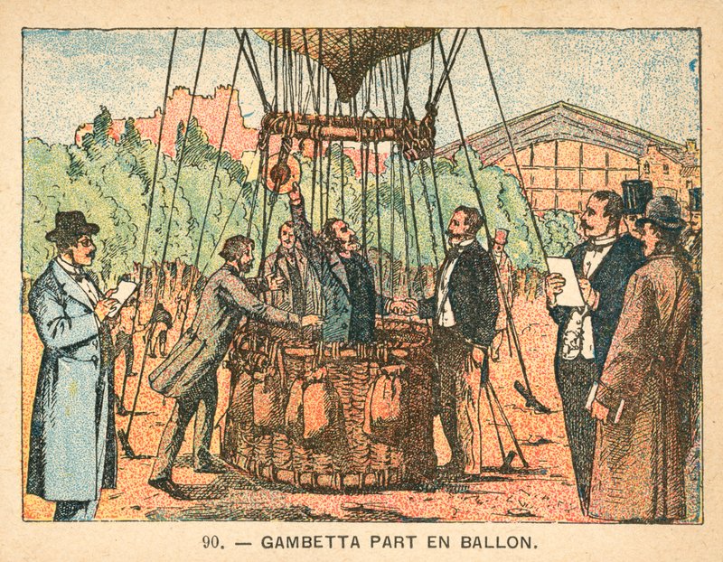 1870年，Leon Gambetta在气球中逃离巴黎围城 作者 法语学校