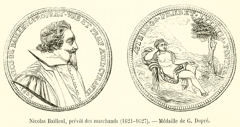 Nicolas Bailleul，Prevot Merchants，1621-1627，G Dupre奖章 作者 法语学校